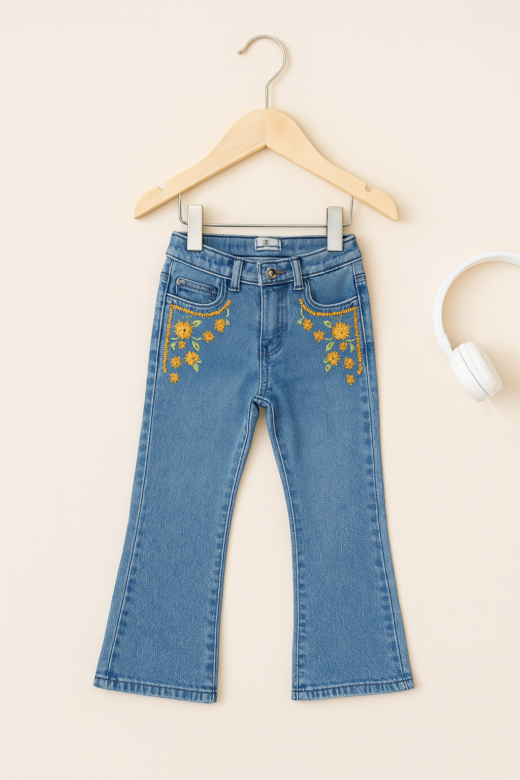Girls  Embroidered Flared Jeans (GPS25-0019)