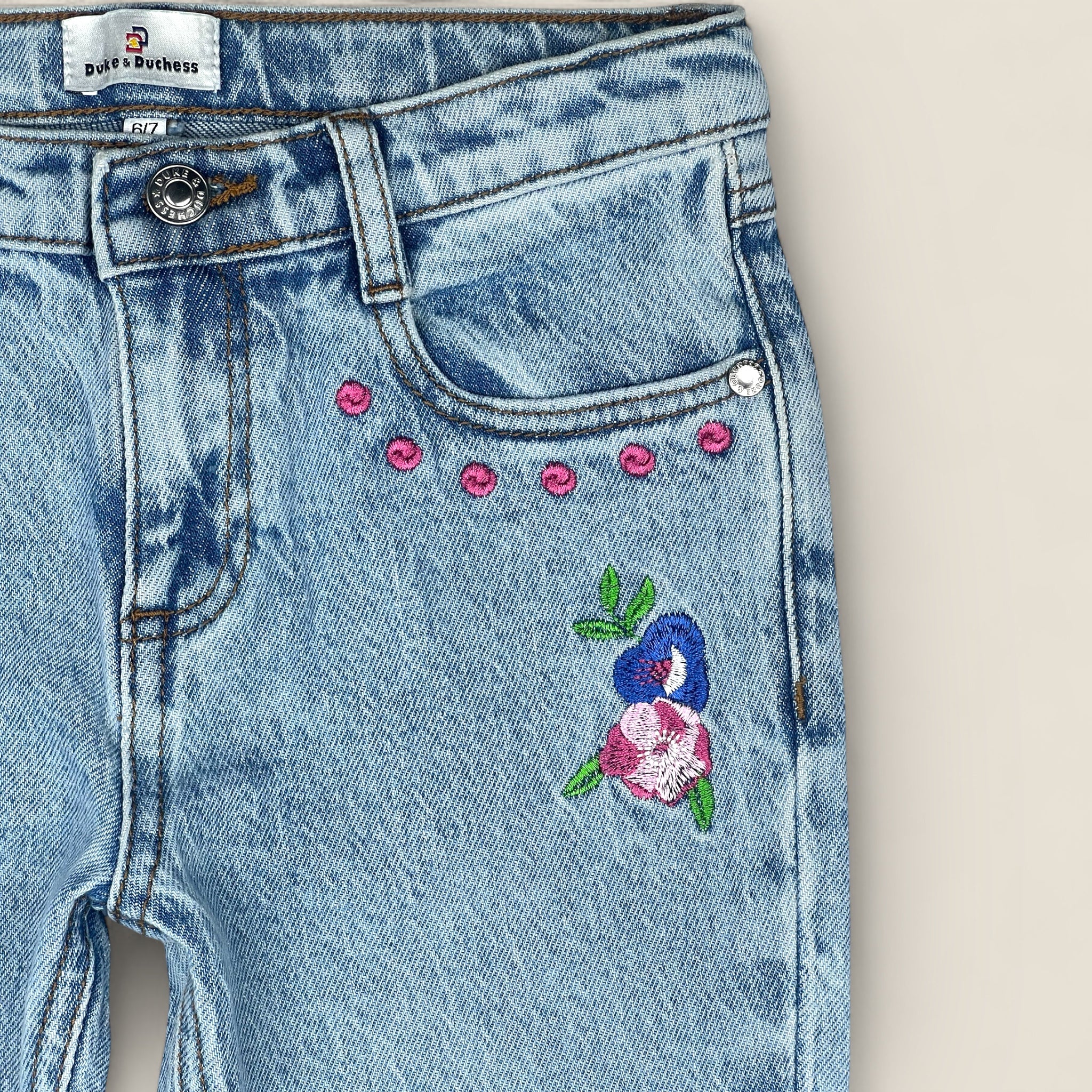 Girls Embroidered Flared Leg Jeans (GPS25-0017)